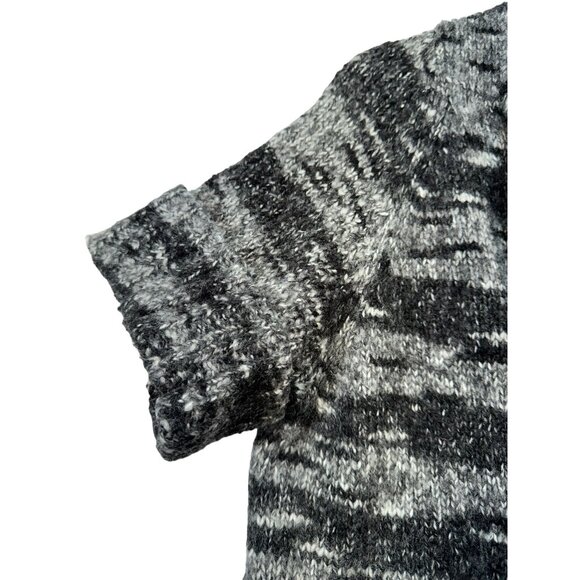 Lane Bryant Womens Open Front Knit Cardigan 14/16 Black Gray White Short Sleeve - Picture 5 of 10